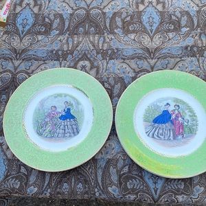 Vintage Imperial Service Plates Salem China Co. 23k Gold Matching Set